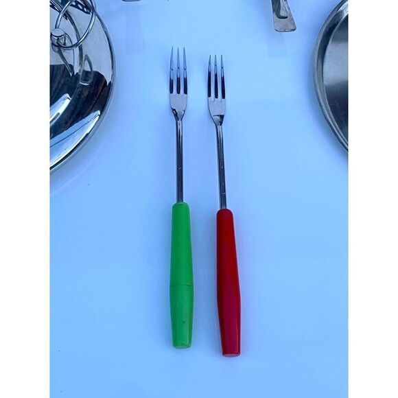 Vintage Japanese Stainless Steel Fondue Set Pot with Lid and Underplate Burner H - Picture 12 of 13